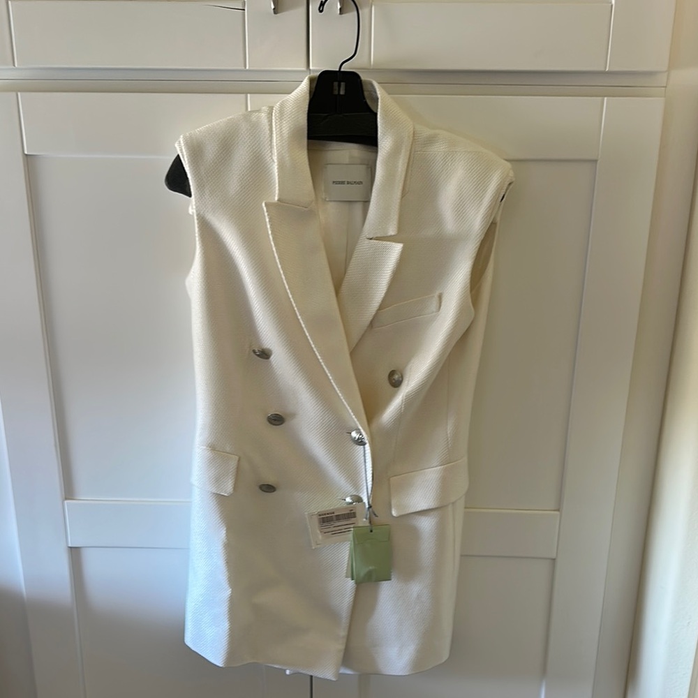 Pierre Balmain Cream Structured Vest